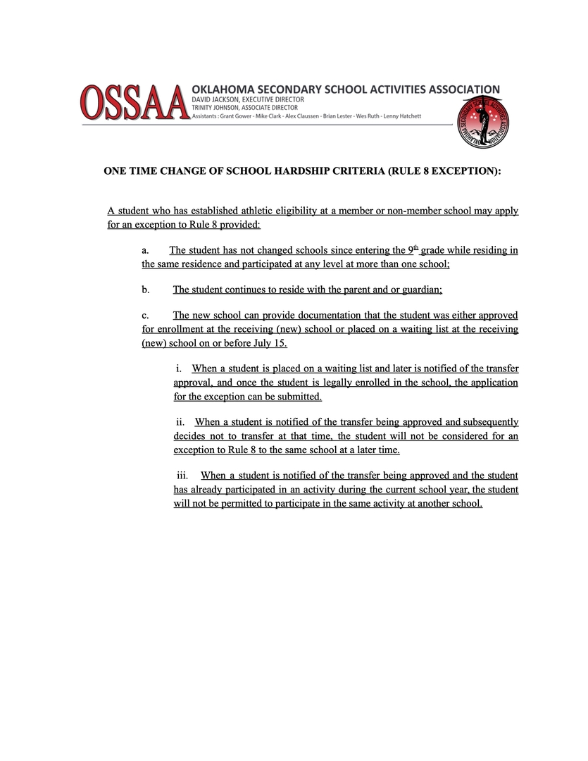 Waiver information 